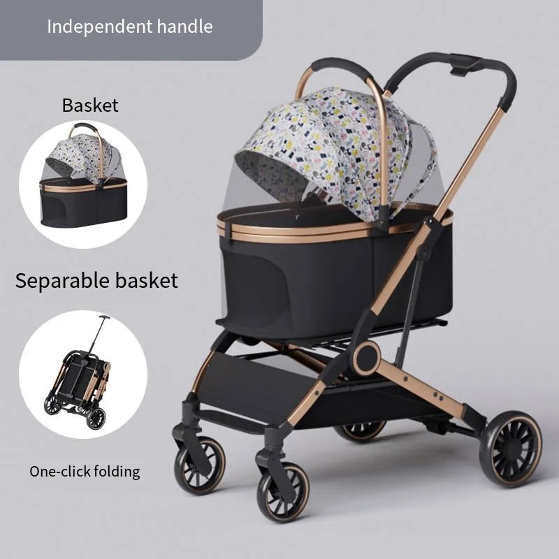 Poussette pour chien- Poussette panier polyvalent