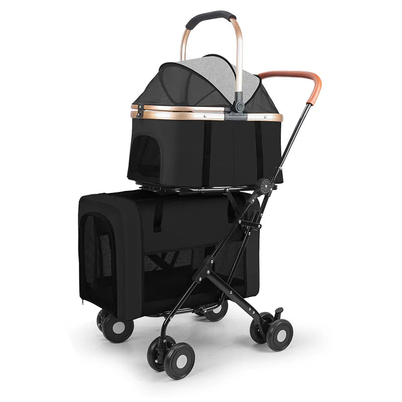Poussettes pour chiens- Abdo Detachable Double-decker