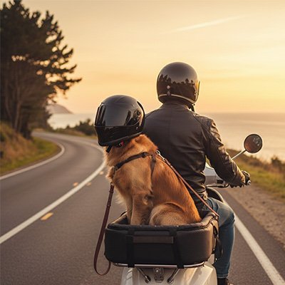 Casque moto pour chien | SafeRide - Le Chihuahua Voyageur