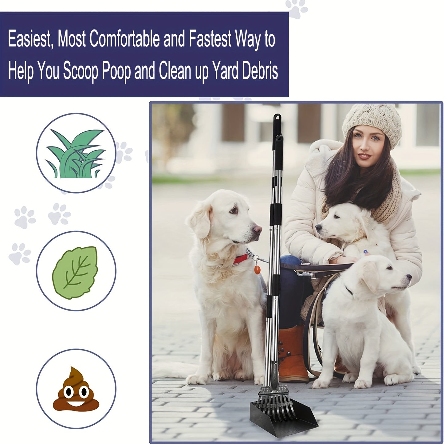 Ramasse crottes pour chien- Pooper Scooper Long Handle