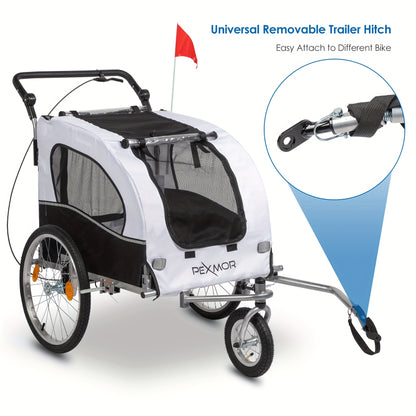 Remorque pour chien vélo | 2-en-1 Robuste 54kg