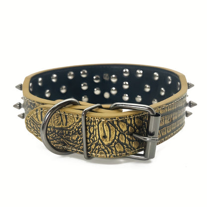 Collier chien- Leather Spiked Studded
