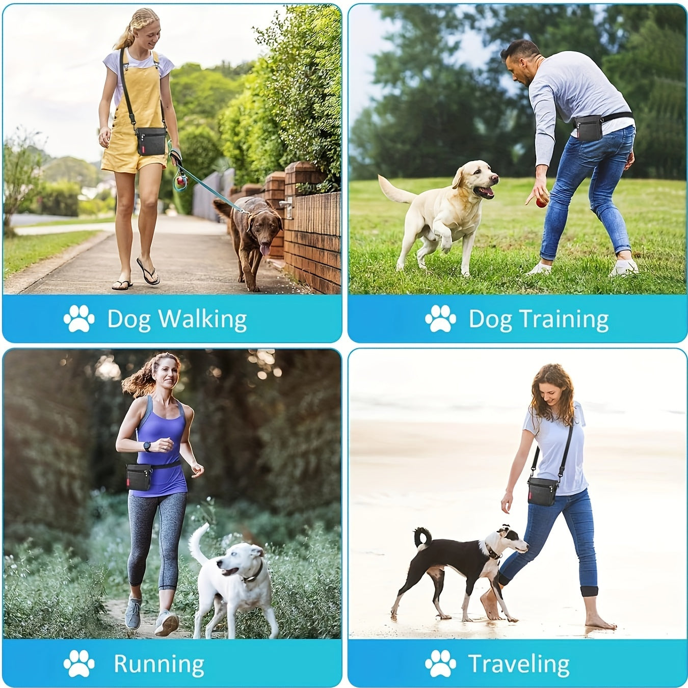 Sac pour chien- Treats Built-In Poop Bag Dispenser 3 Ways To Wear