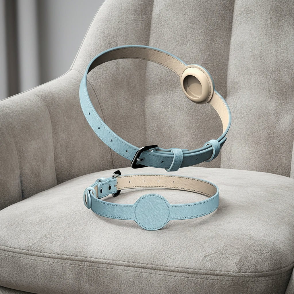 Collier cuir chien - Airtag Protective Tracker