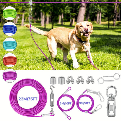 Longe pour chien- Dog Zipline - Le Chihuahua VoyageurPurplePurple