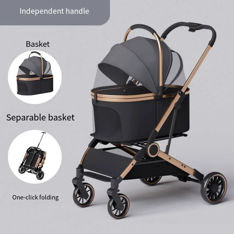 Poussette pour chien- Poussette panier polyvalent