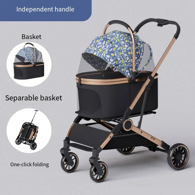 Poussette pour chien- Poussette panier polyvalent