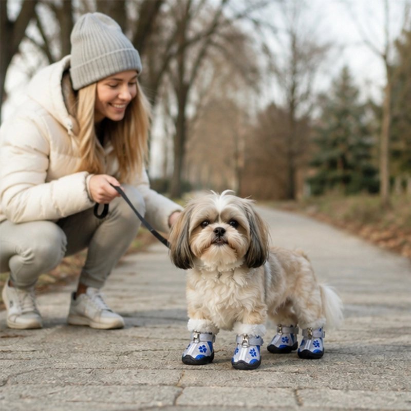 Chaussure pour Chien | Antidérapante bleu pattes