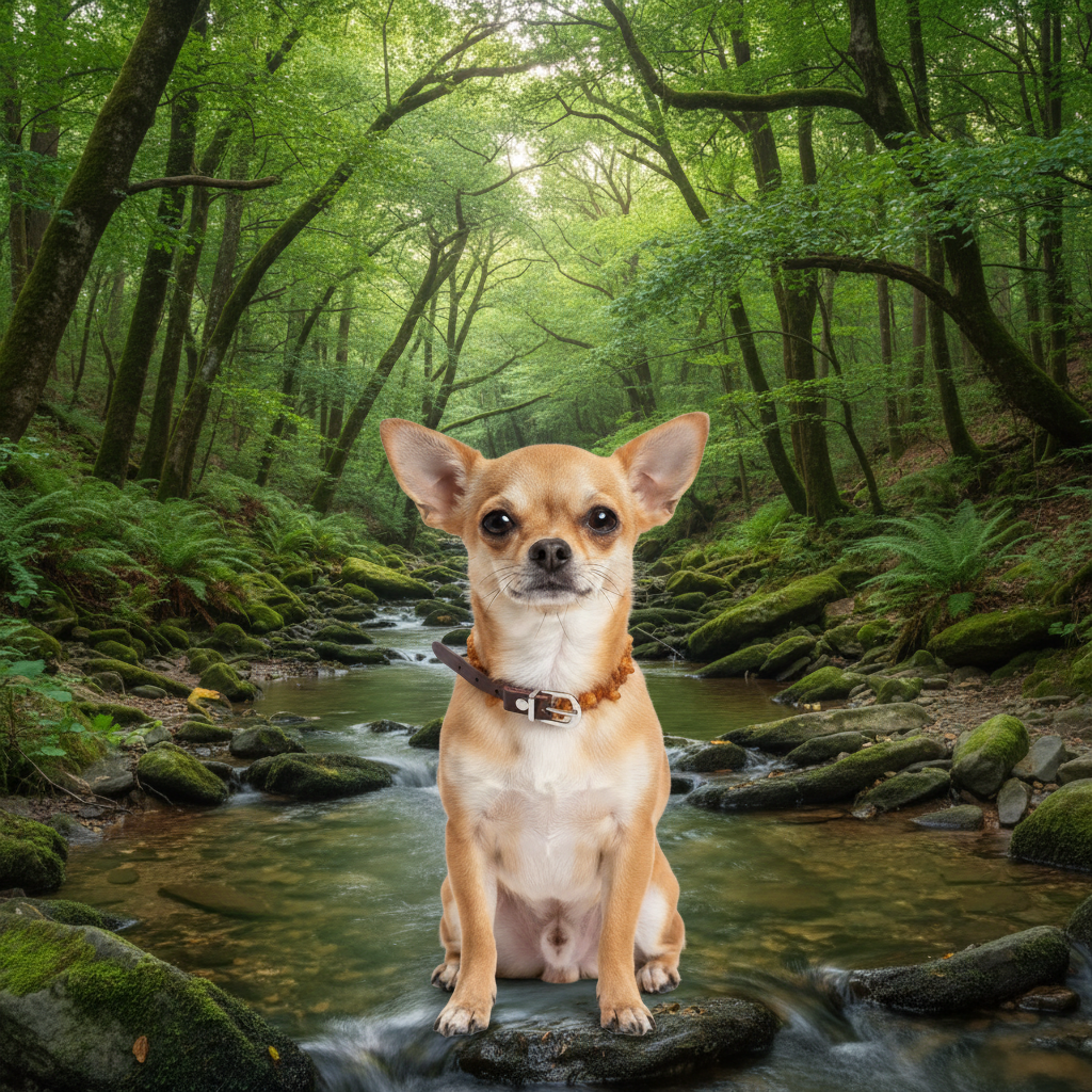 Collier anti puce chien | Ambre Naturel boisée