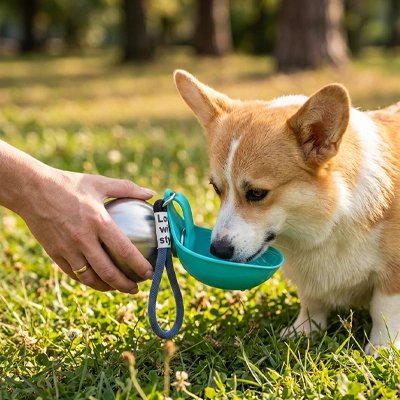 Gourde pour Chien | Portable Étanche bleu