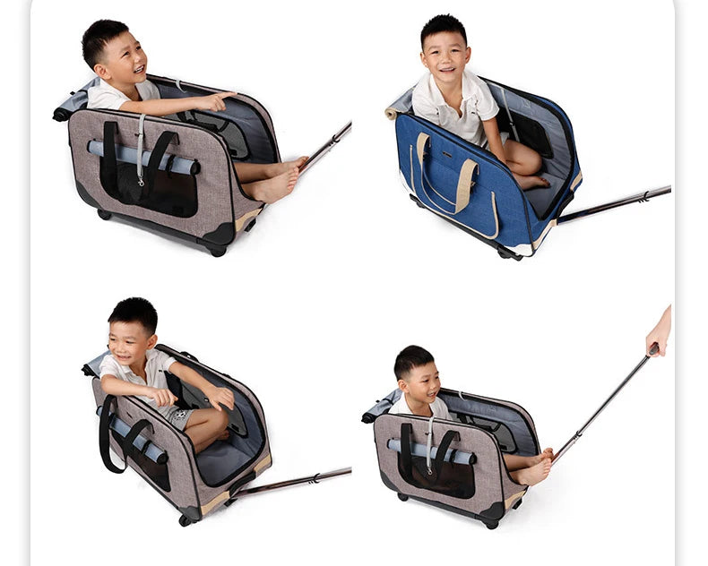 Poussette pour chien- Transporteurs Convertible 4 roues