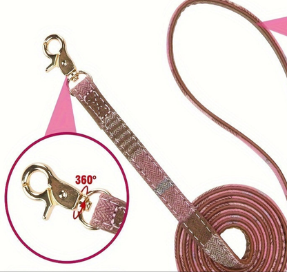 Collier chien- Plaid Leather Dog Collar Set with Bandana and Bowtie