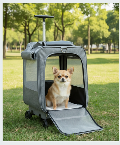 Cage chien- Roulante en mailles   39x60x43cm