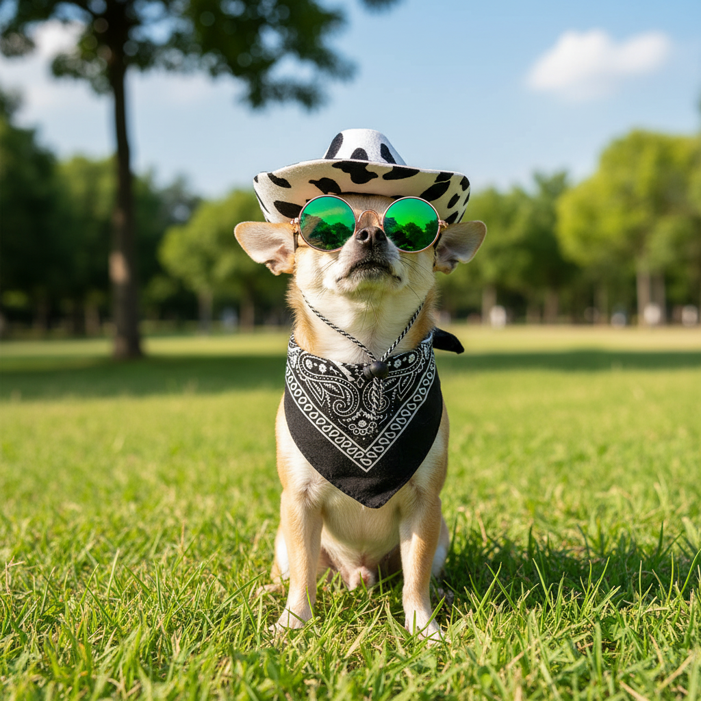 Lunette pour chien | Style Western +Chapeau et bandana 1