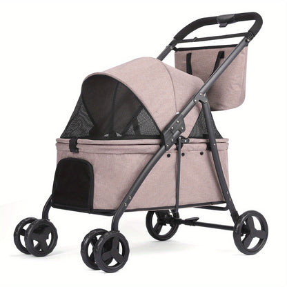 Poussette chien | 3-en-1 Pliable coffee