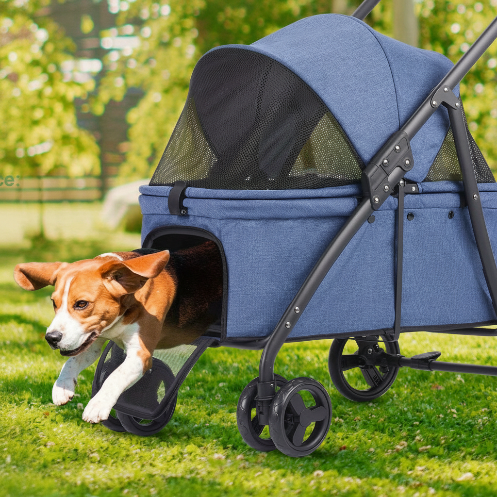 Poussette chien | 3-en-1 Pliable frontal