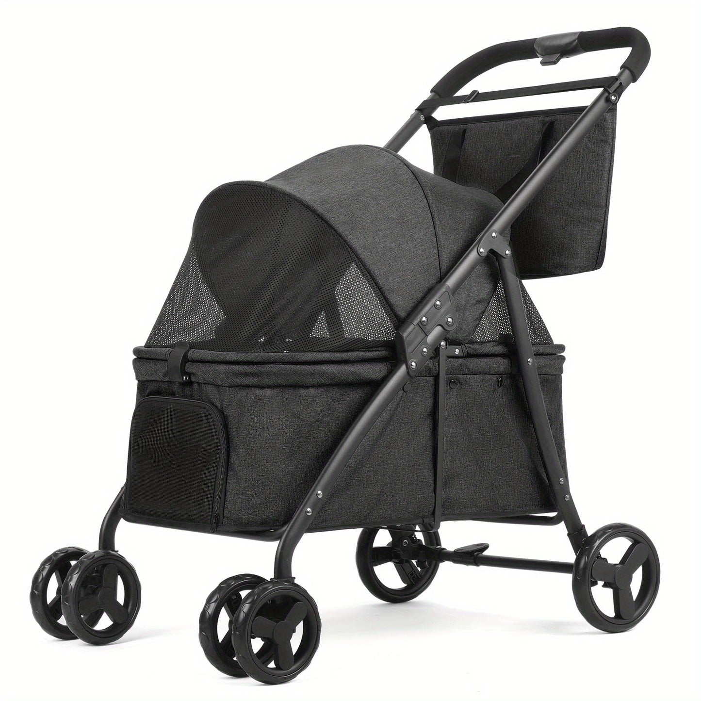 Poussette chien | 3-en-1 Pliable noir