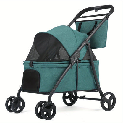 Poussette chien | 3-en-1 Pliable vert