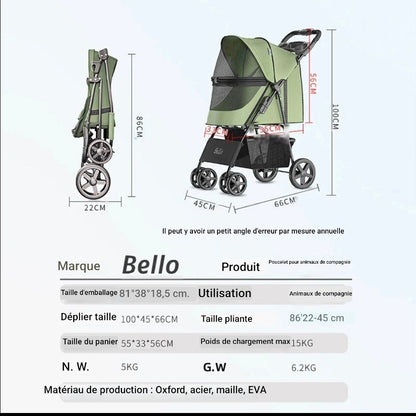 Poussette pour chien - Bello Plus charte