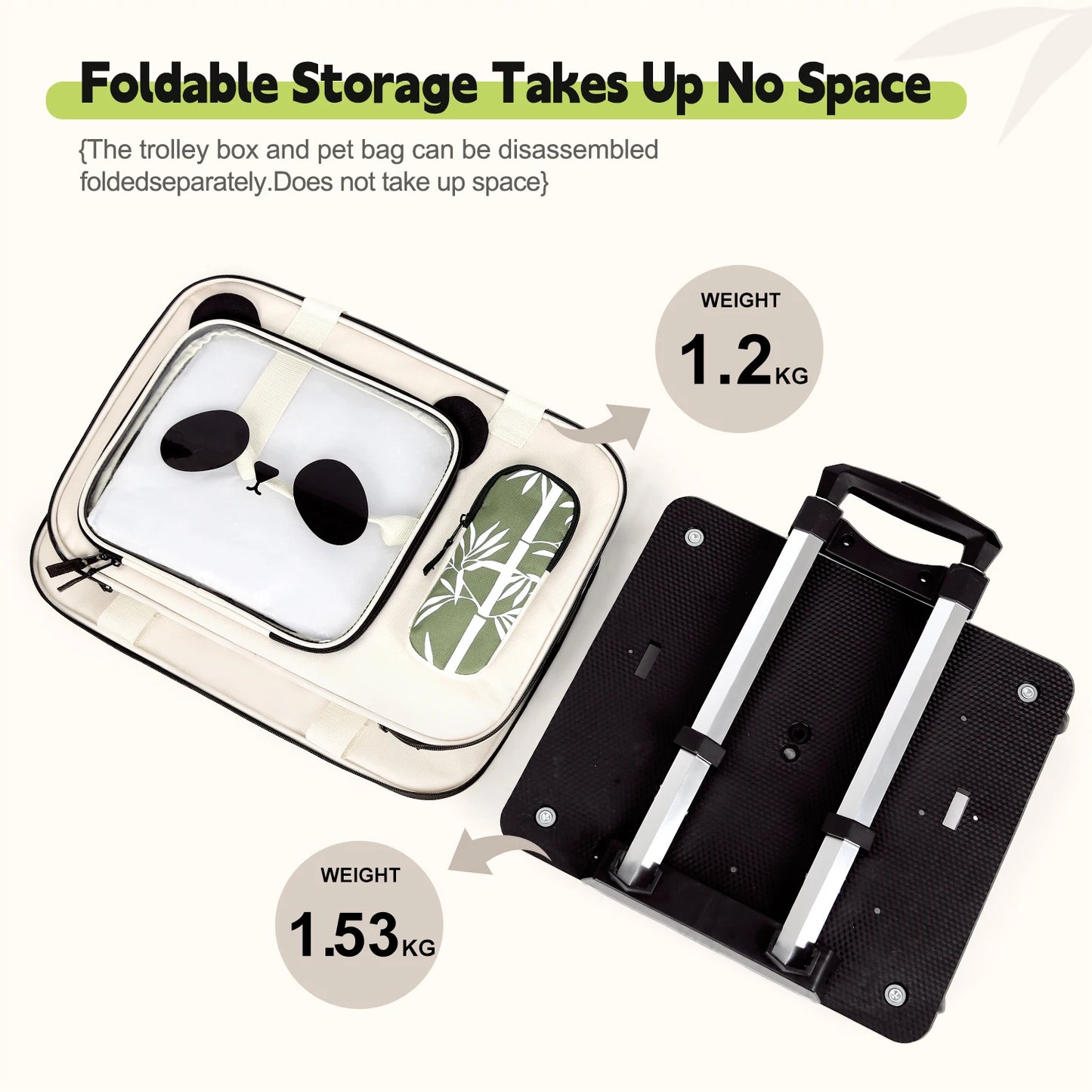 poussette pour chien- Valise pliable Panda