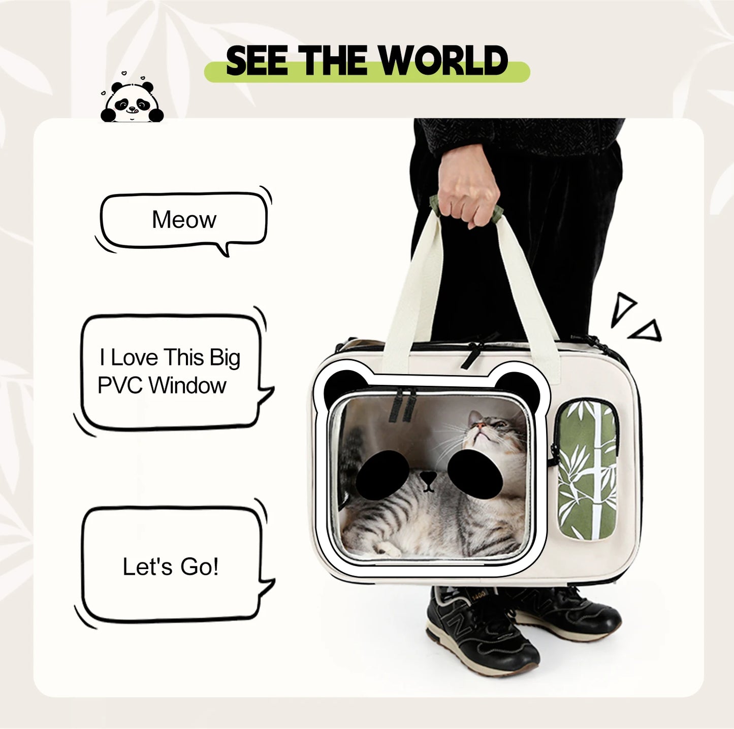 poussette pour chien- Valise pliable Panda