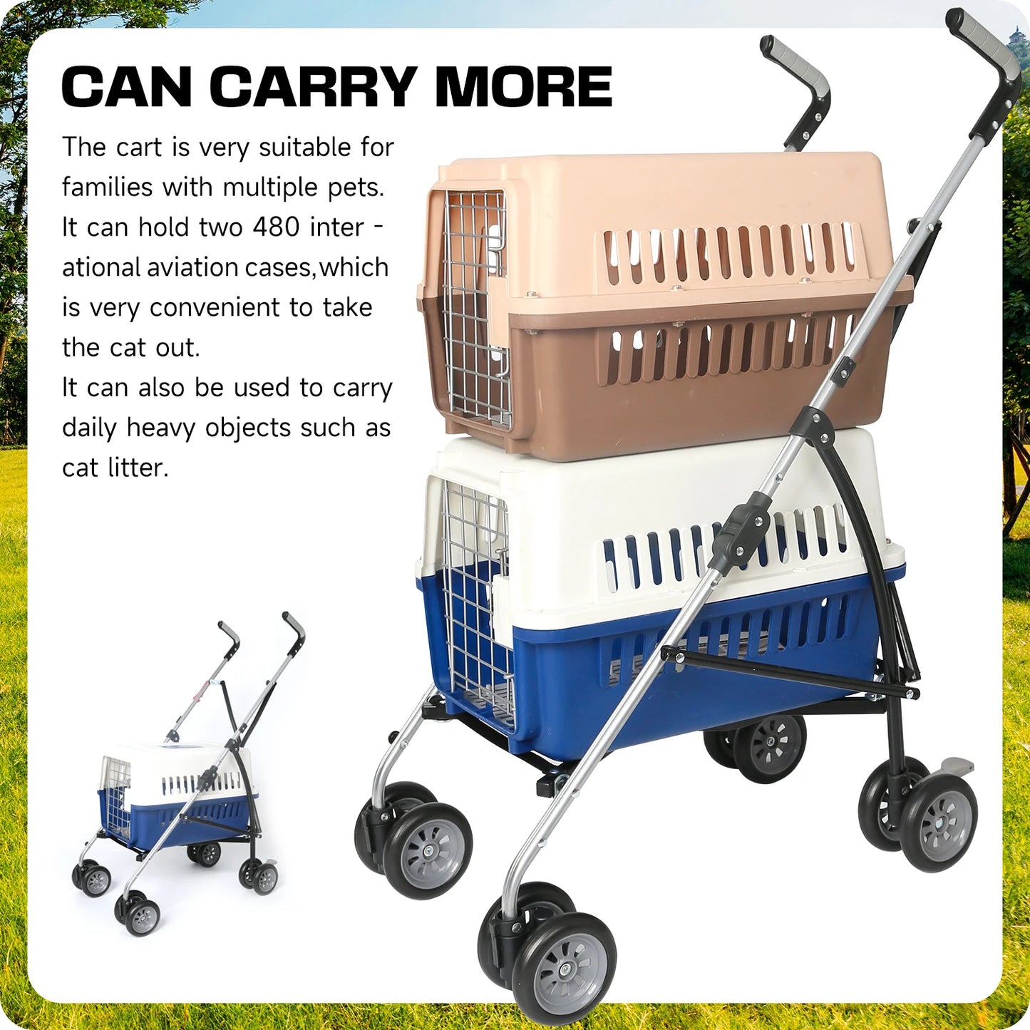 Poussette pour chien - Frame portatif