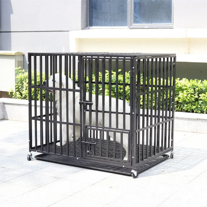 Cage chien- 3 portes Roulante