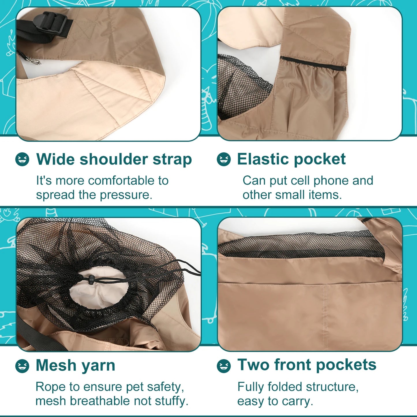 Sac transport chien- Sling Carrier Bag