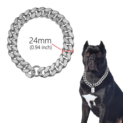 Collier chien- Chain Diamond Inlay Sparkle