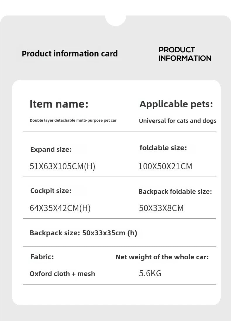 Poussettes pour chiens- Multifunctional double-layer