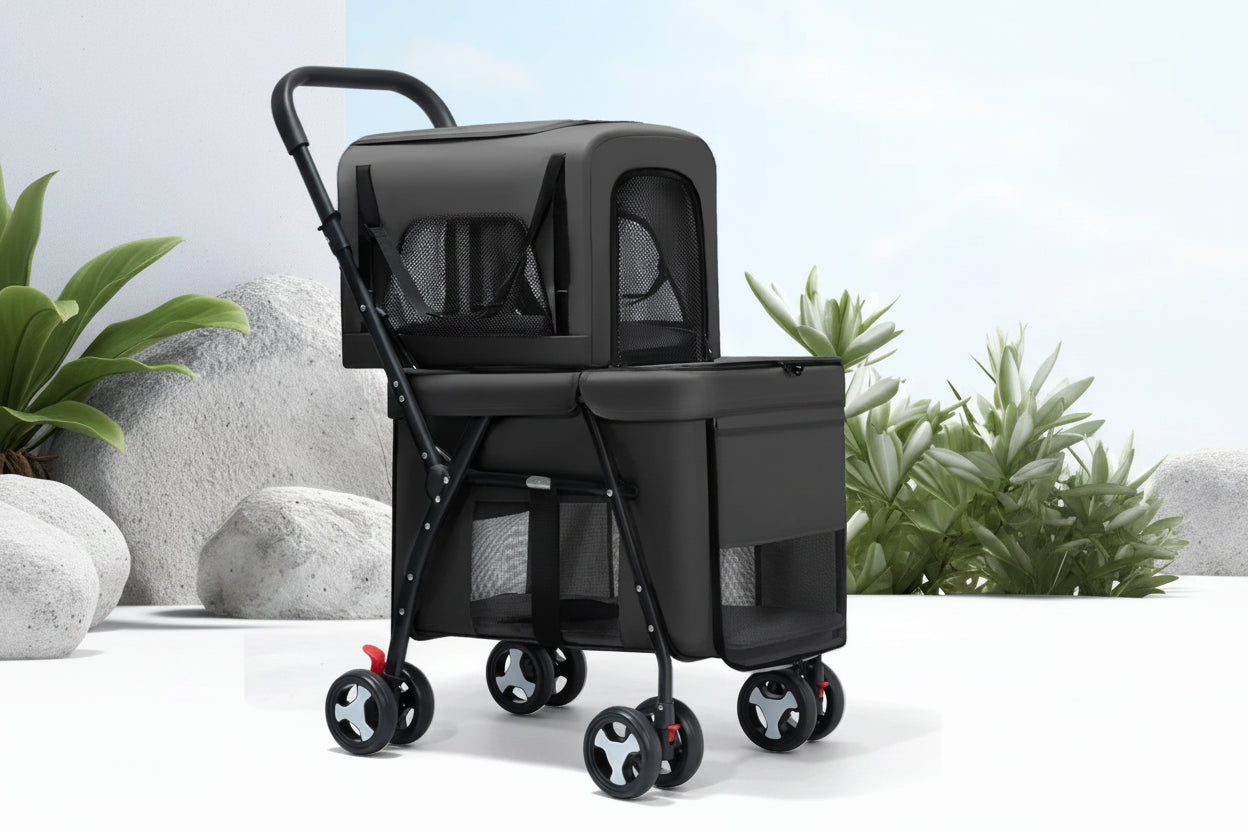 Poussettes pour chiens- Multifunctional double-layer