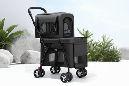 Poussettes pour chiens- Multifunctional double-layer