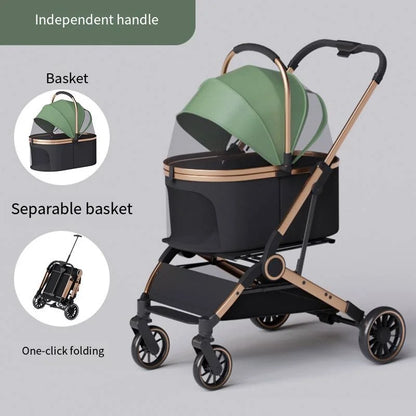 Poussette pour chien- Poussette panier polyvalent