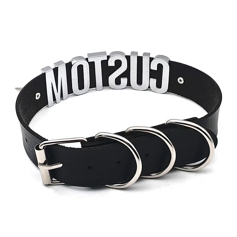 Collier chien- Punk Rivet Leather Chocker
