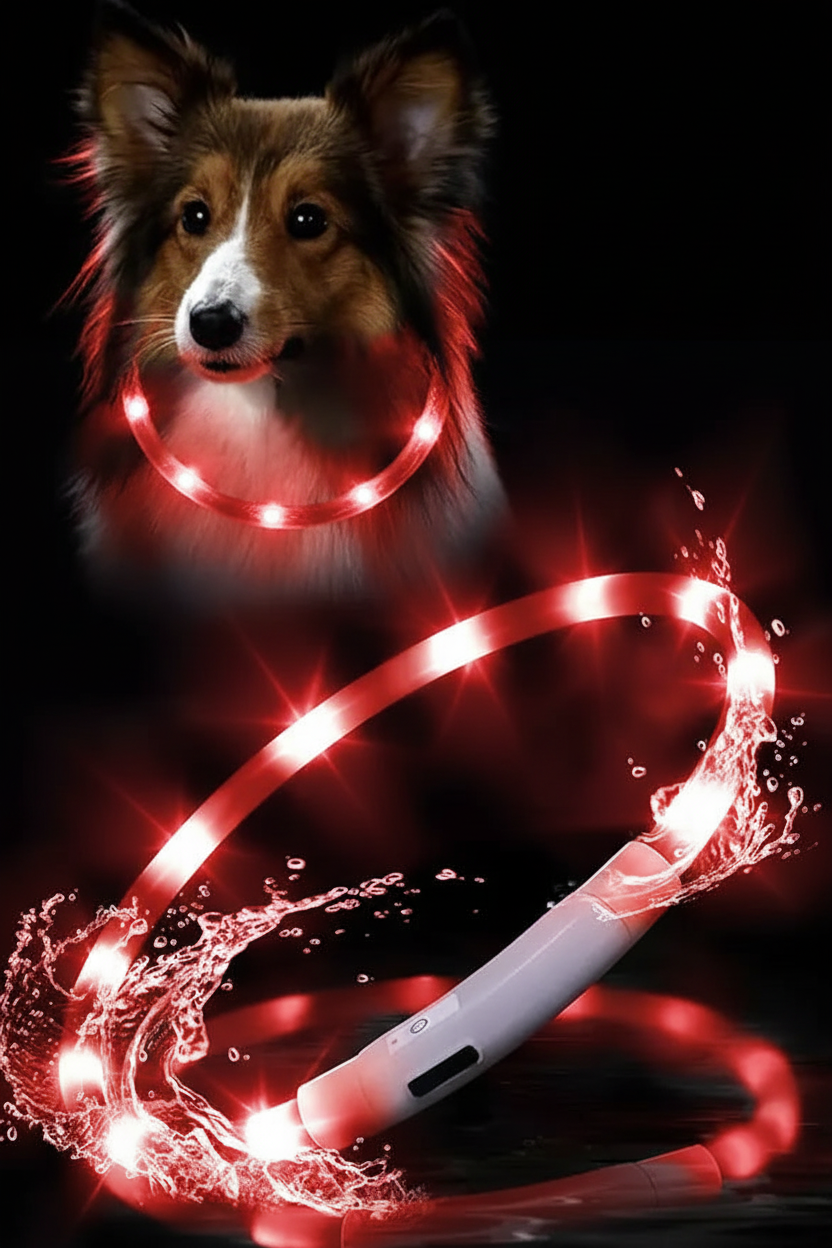 Chien collier lumineux | LED Rechargeable 360°