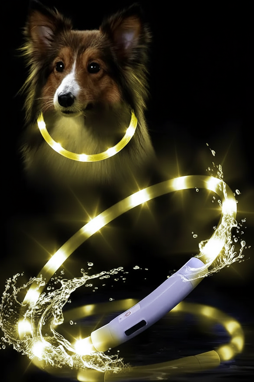 Chien collier lumineux | LED Rechargeable 360°