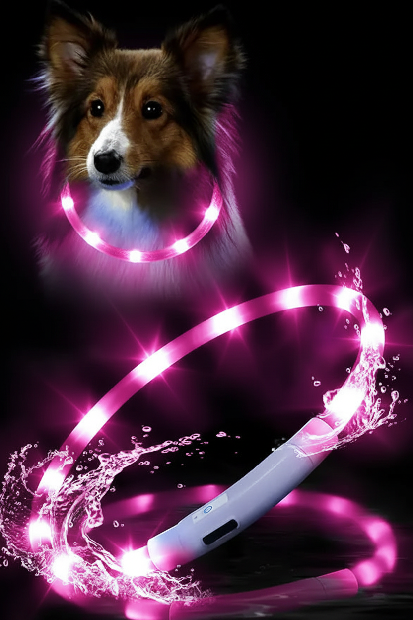 Chien collier lumineux | LED Rechargeable 360°