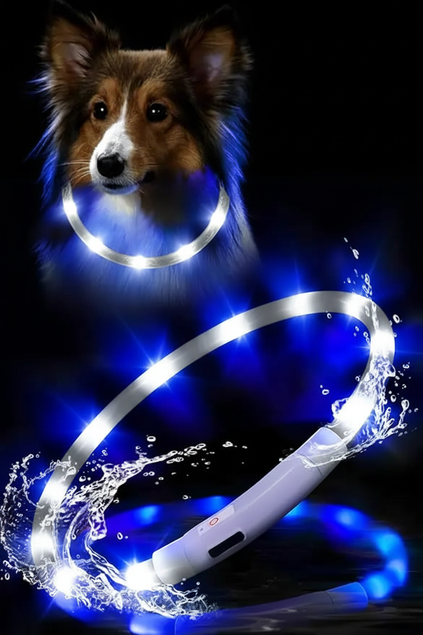 Chien collier lumineux | LED Rechargeable 360°