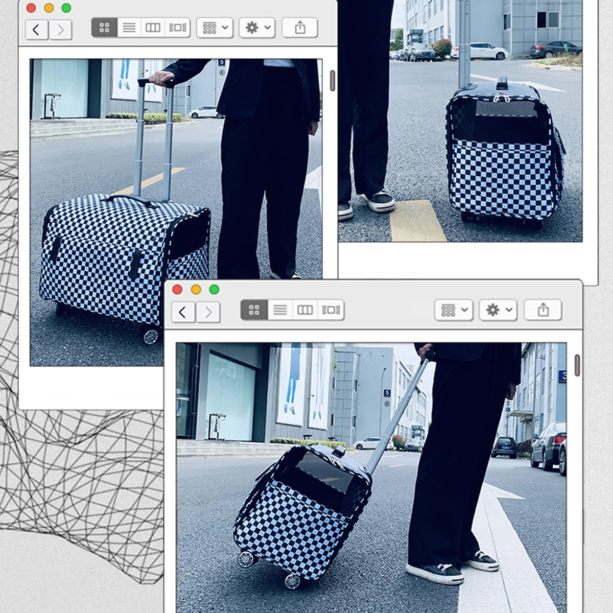 Cage chien- 4 Universal Wheels  Suitcase
