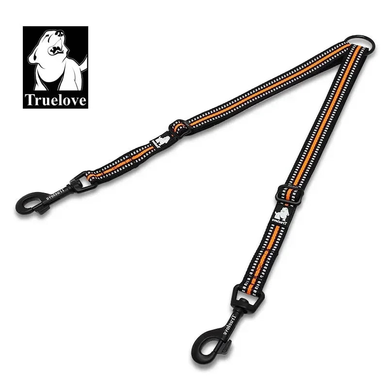 Laisse pour chien- Truelove Reflective Nylon Double Dog Leash