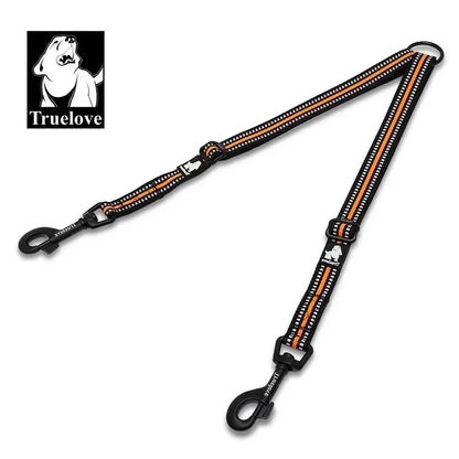 Laisse pour chien- Truelove Reflective Nylon Double Dog Leash