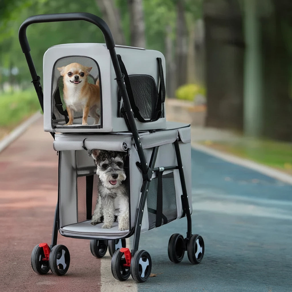 Poussettes pour chiens- Multifunctional double-layer