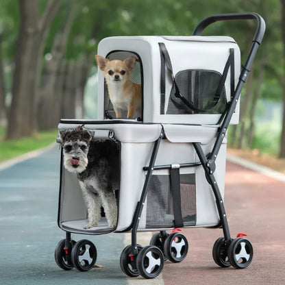 Poussettes pour chiens- Multifunctional double-layer