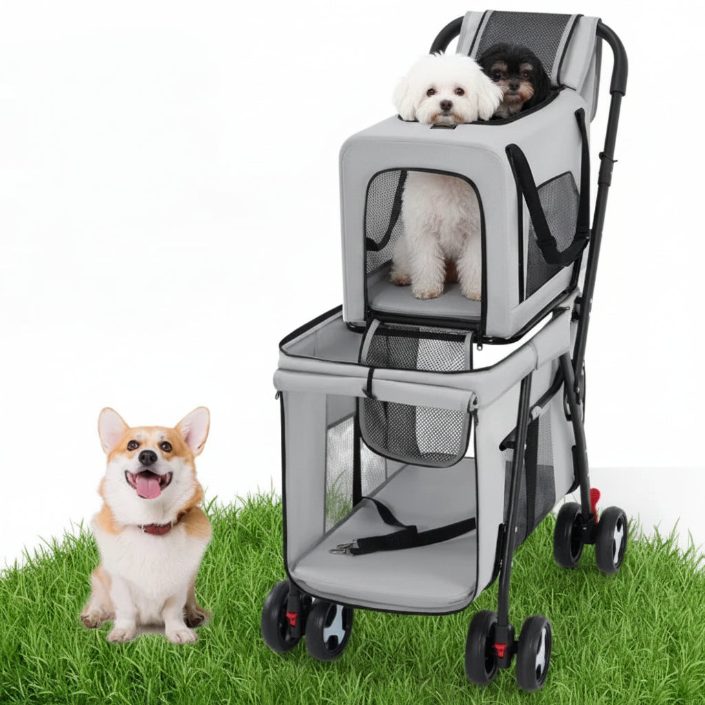 Poussettes pour chiens- Multifunctional double-layer