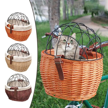 Panier pour chien pour vélo | Rotin Sécurisé