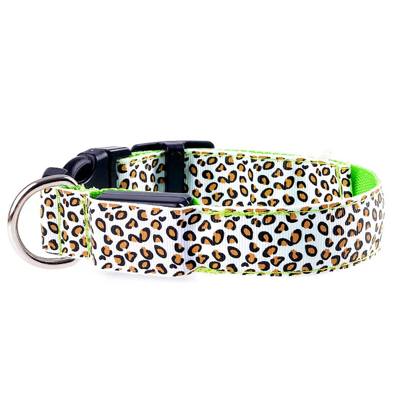 Collier chien lumineux-Léopard LED