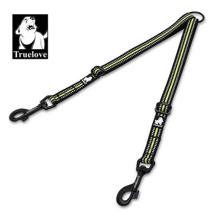 Laisse pour chien- Truelove Reflective Nylon Double Dog Leash