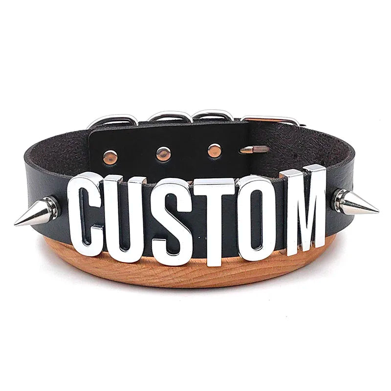 Collier chien- Punk Rivet Leather Chocker