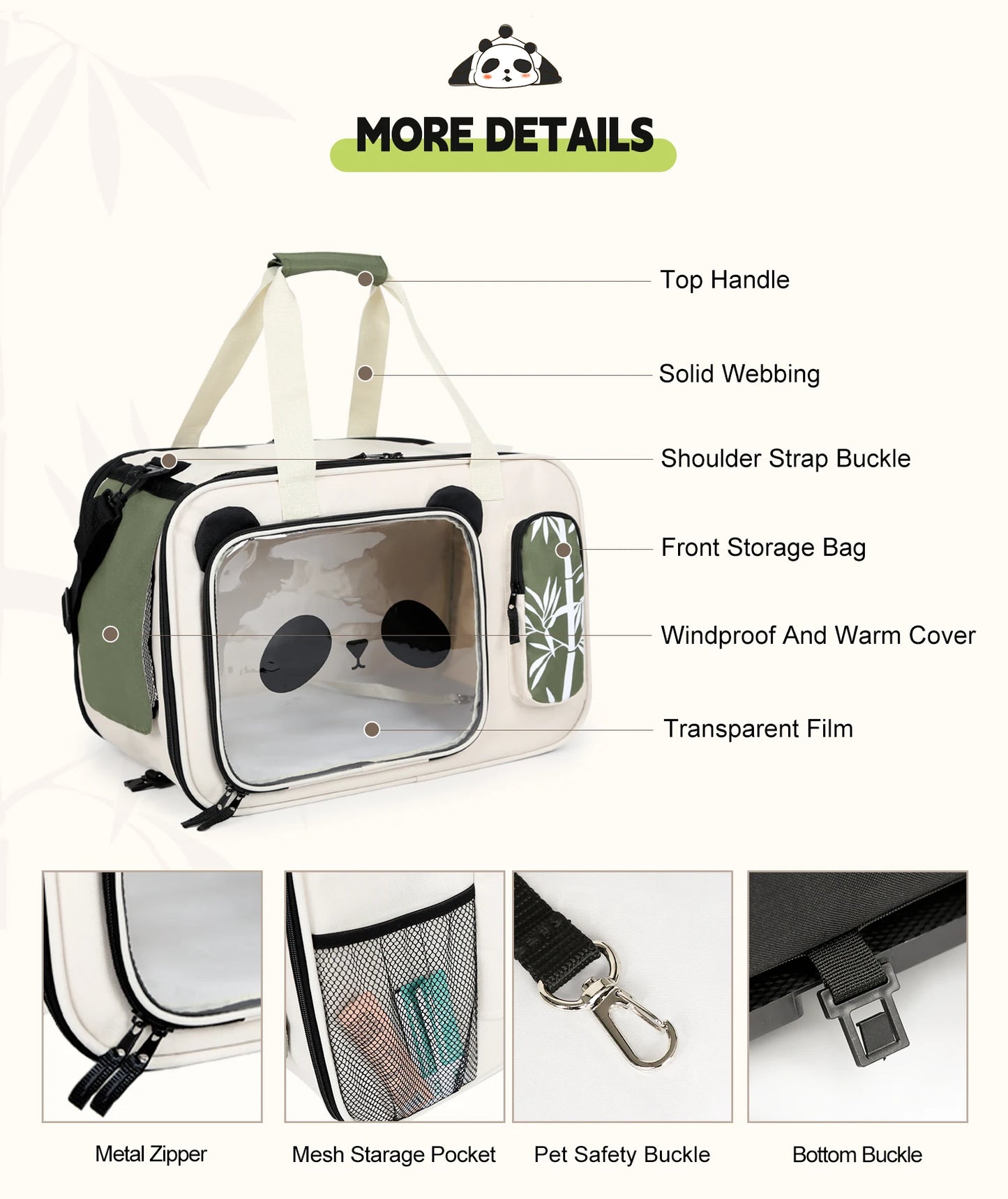 poussette pour chien- Valise pliable Panda