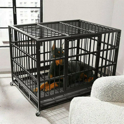Cage chien- 3 portes Roulante